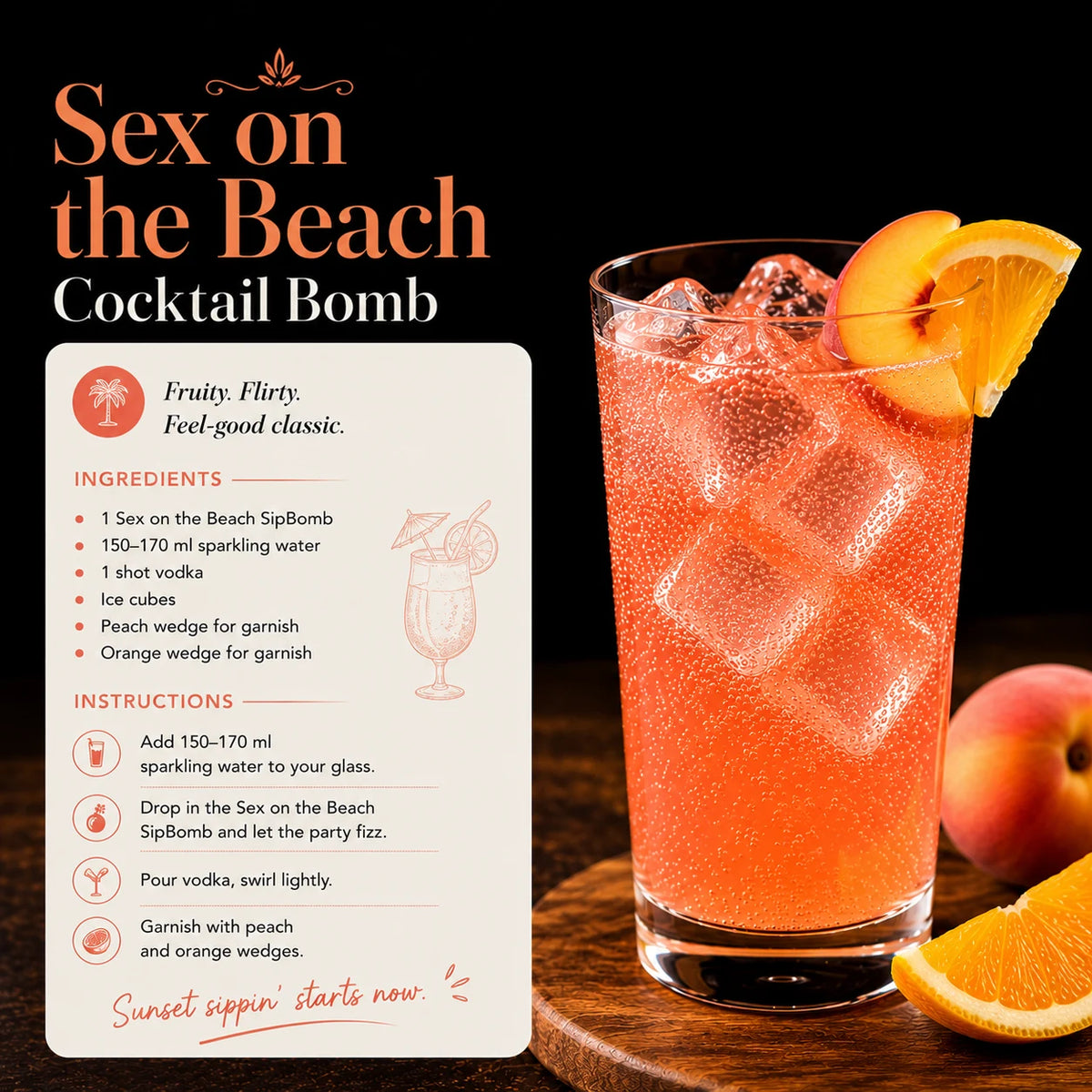 Sex on the Beach Cocktail Bomb | Pack Of 6