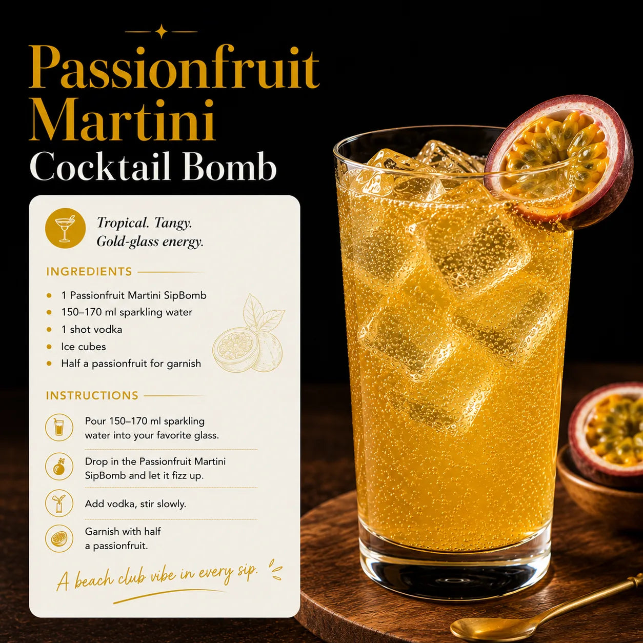 Passionfruit Martini Cocktail Bomb