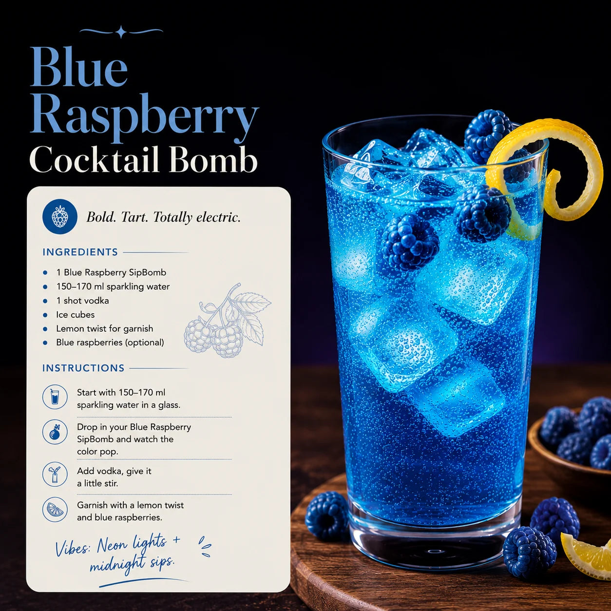 Blue Raspberry Cocktail Bomb
